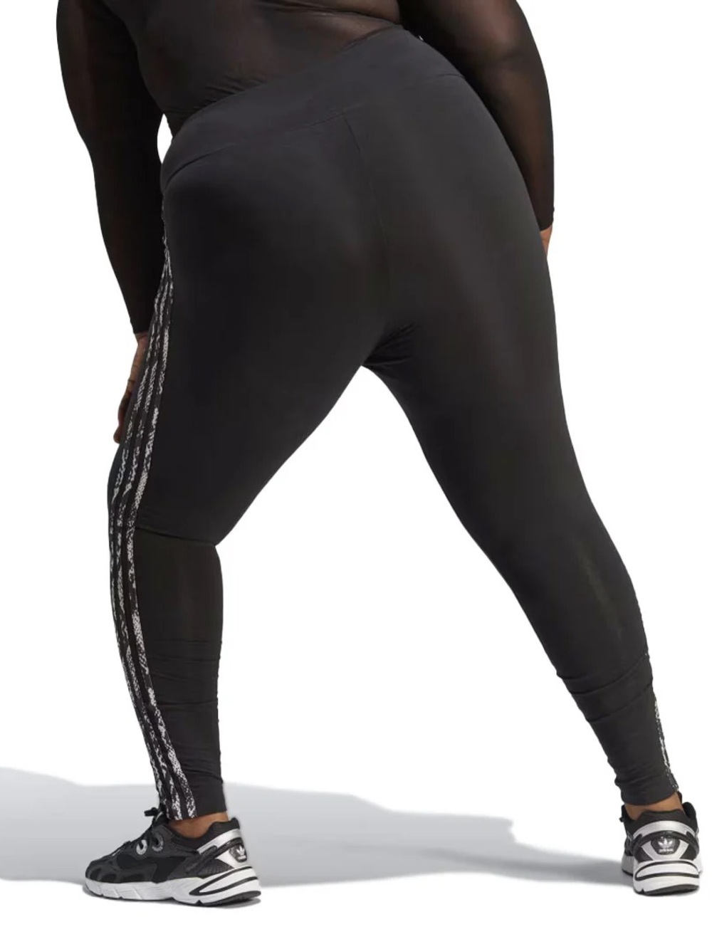 Adidas - Women's 3-Stripes Print Leggings (Plus Size) - Picture 2 of 7